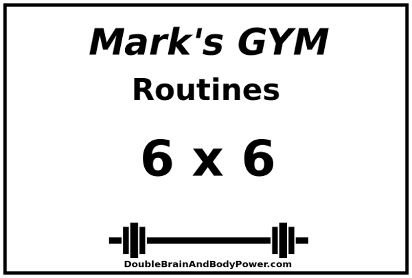 Image that says Mark's GYM, Routines, 6 x 6
