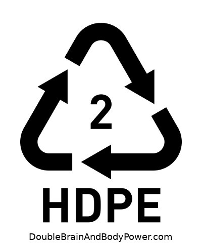 The symbol for HDPE number two plastic